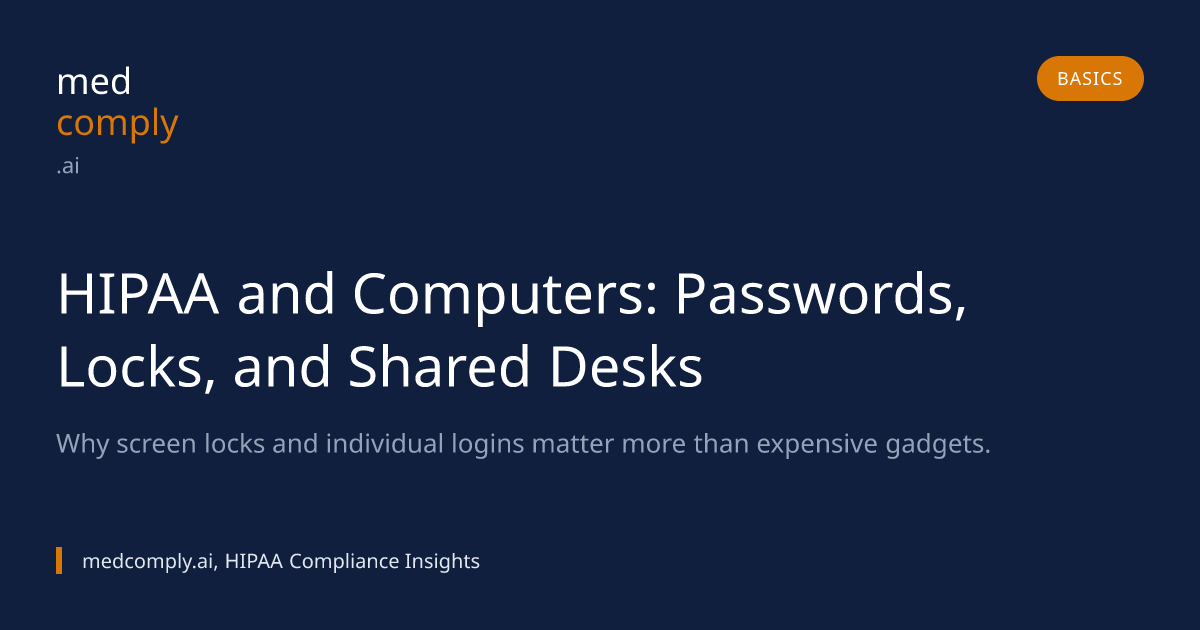 HIPAA and Computers: Passwords, Locks, and Shared Desks