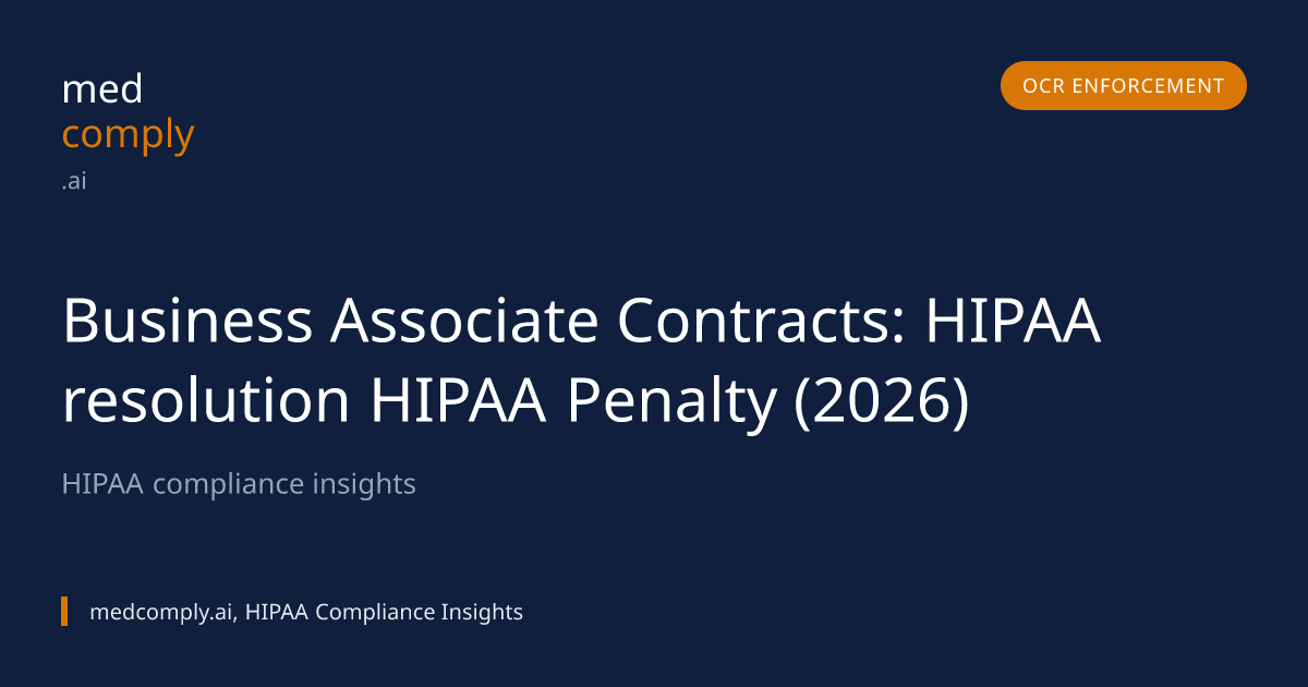 Business Associate Contracts: HIPAA resolution HIPAA Penalty (2026 ...
