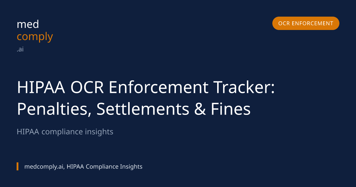 HIPAA OCR Enforcement Tracker: Penalties, Settlements & Fines ...